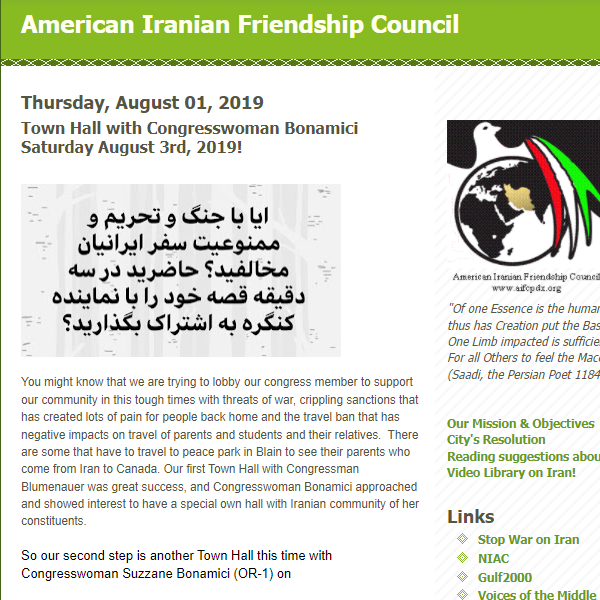 Iranian Organization in Portland OR - American Iranian Friendship Council